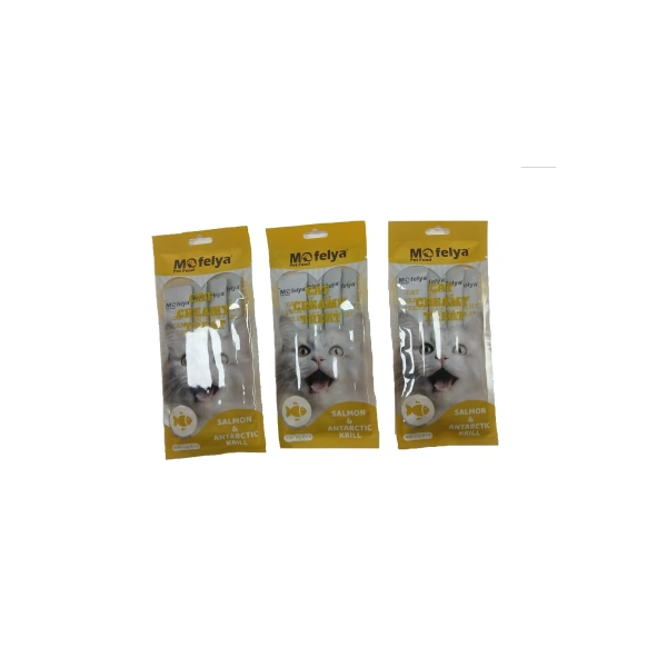 KEDİ ÖDÜL KREMA SOMON & ANTARTİKA KRİLLİ 15g 4 lü paket x3 adet