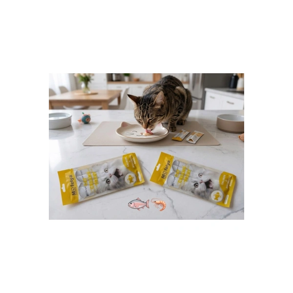 KEDİ ÖDÜL KREMA SOMON & ANTARTİKA KRİLLİ 15g 4 lü paket x2 adet