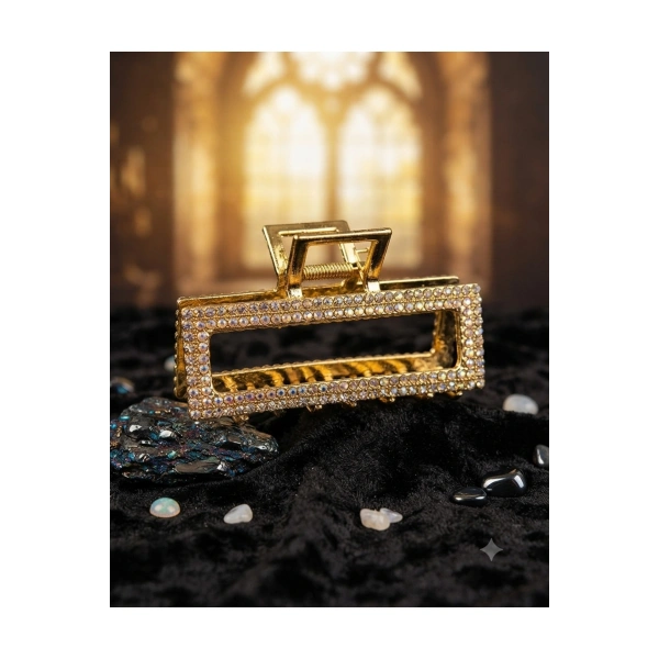 Gold zirkon taşlı metal mandal toka