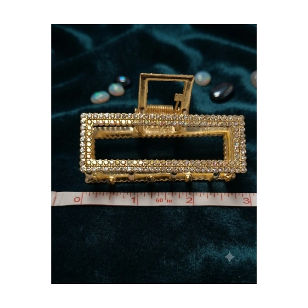 Gold zirkon taşlı metal mandal toka