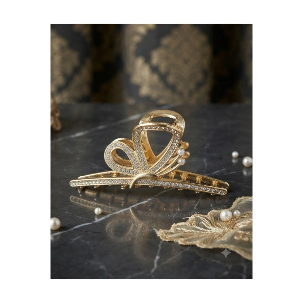 Gold zirkon taşlı metal mandal toka