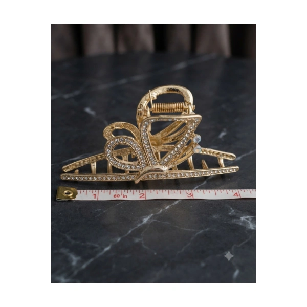 Gold zirkon taşlı metal mandal toka