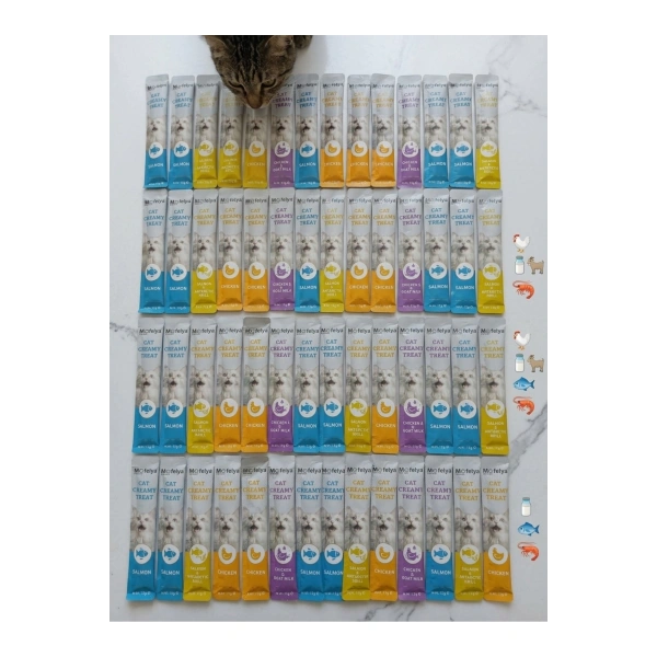 Krem Kedi Ödül Maması Karışık Tatlar 15 gr x 60 Ad.
