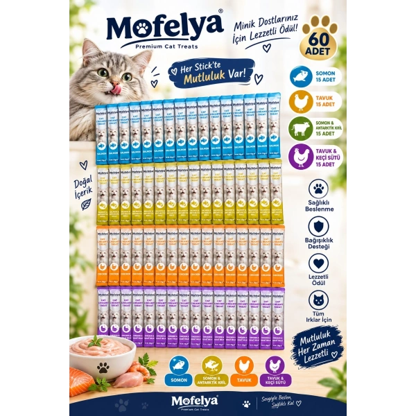Krem Kedi Ödül Maması Karışık Tatlar 15 gr x 60 Ad.