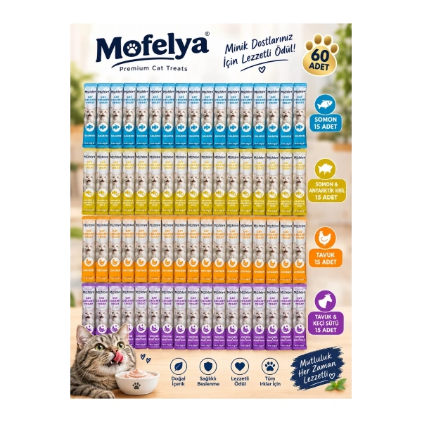 Krem Kedi Ödül Maması Karışık Tatlar 15 gr x 60 Ad.