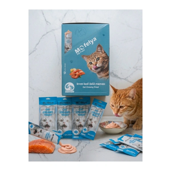 Krem Kedi Ödül Maması Somon Aromalı 12*4lü Paket Toplam 48 Ad.