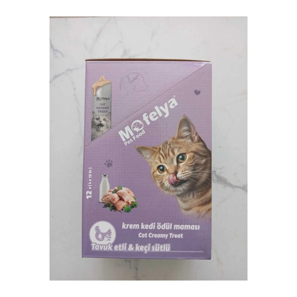 Krem Kedi Ödül Maması Tavuk & Keçi Sütü Aromalı 12*4lü Paket Toplam 48 Ad.