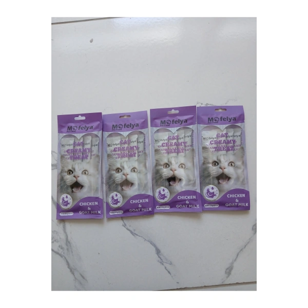 Krem Kedi Ödül Maması Tavuk & Keçi Sütü Aromalı 12*4lü Paket Toplam 48 Ad.