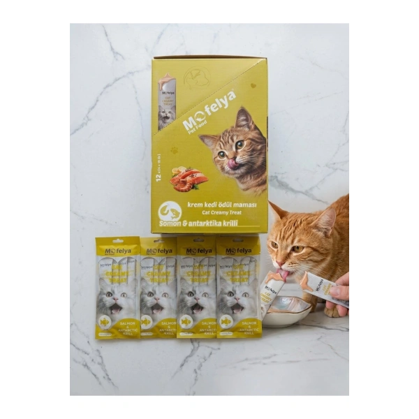 Krem Kedi Ödül Maması Somon % Antartik Krill Aromalı 12*4lü Paket Toplam 48 Ad.