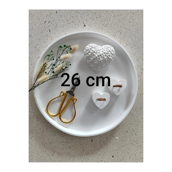 Söz Nişan Tepsisi 26 cm SET Yüzük Tutucu ve Kalp Hediyeli
