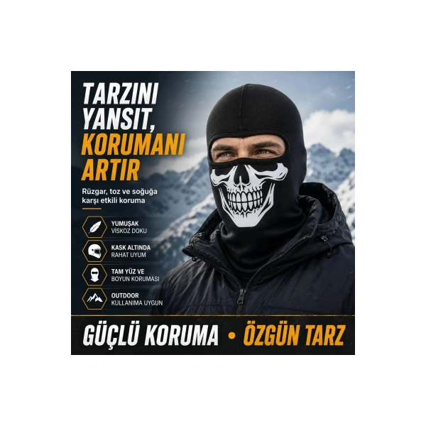 Unisex Kuru Kafa Baskılı Balaklava 1 Adet Tek Beden Viskoz Kask İçi Motosiklet Maskesi