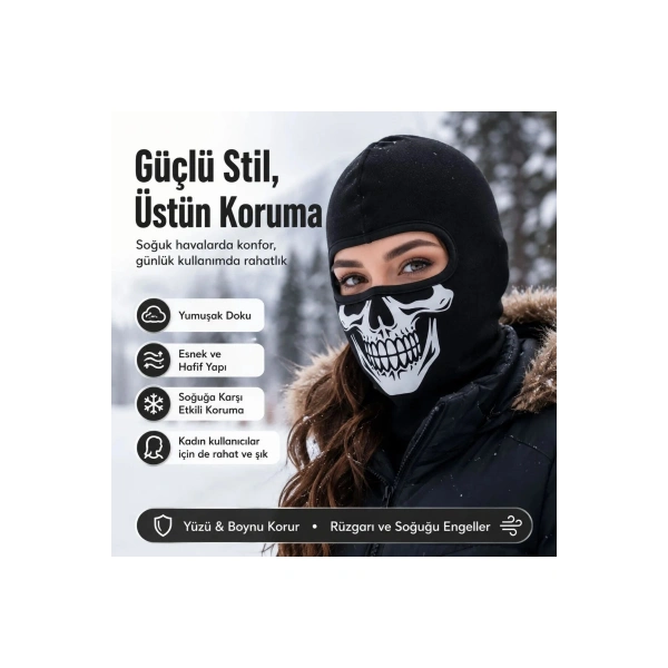 Unisex Kuru Kafa Baskılı Balaklava 1 Adet Tek Beden Viskoz Kask İçi Motosiklet Maskesi