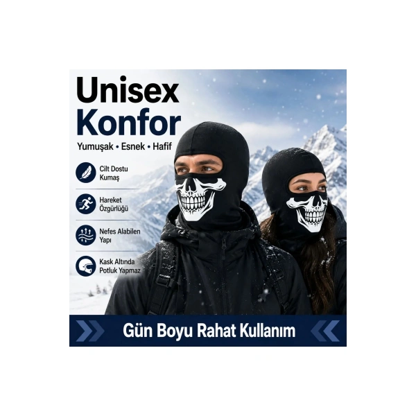 Unisex Kuru Kafa Baskılı Balaklava 1 Adet Tek Beden Viskoz Kask İçi Motosiklet Maskesi
