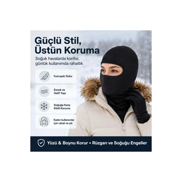 Unisex Siyah Balaklava Tek Beden | Viskoz Kask İçi Motosiklet Outdoor Maske