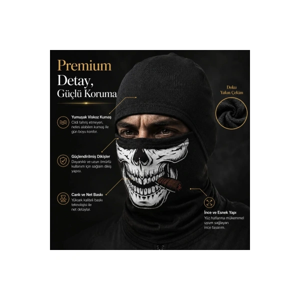 Unisex Kuru Kafa Puro Baskılı Balaklava 1 Adet Tek Beden Viskoz Kask İçi Outdoor Maske
