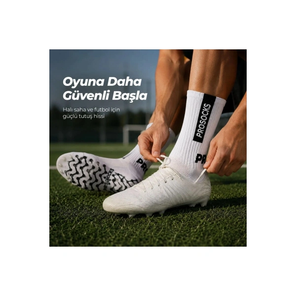 Kaydırmaz Spor Çorabı Beyaz | Nefes Alan, Bilek Destekli, Güçlü Tutuşlu Çorabı