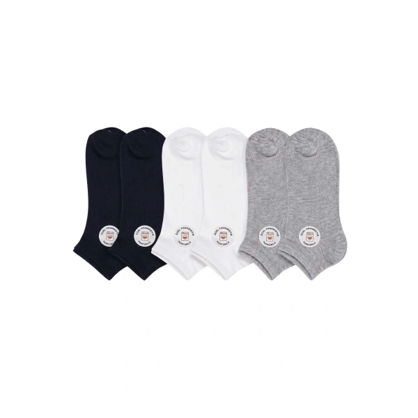 Unisex Patik Çorap 6lı | %85 Pamuklu Geri Dönüşüm İplikli, İnce Dikişli Günlük Spor