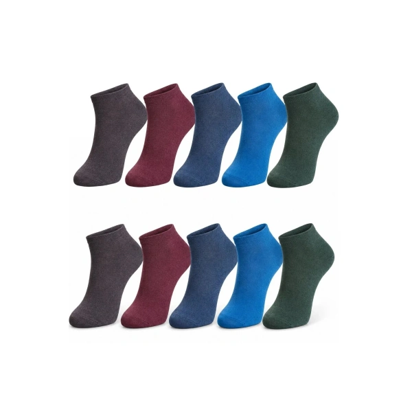 Erkek Pamuklu Patik Çorap 10lu 39-44 | Dikişsiz Burun, Koku Karşıtı, Nefes Alan Sneaker