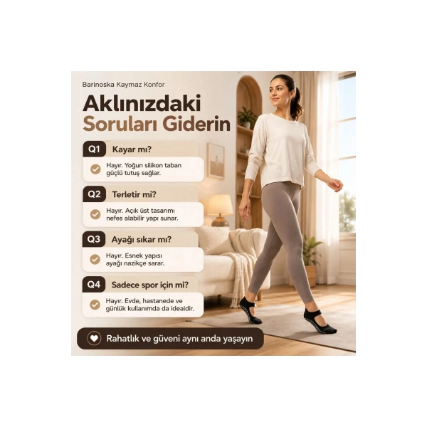 Kadın Siyah Kaymaz Yoga Pilates Çorabı 3lü | Silikon Taban, Bilek Bantlı, Ev Spor Umre