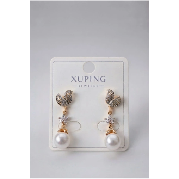 Xuping Vip zirkon taşlı İncili küpe