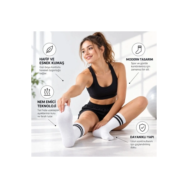 Unisex Renkli Çorap Çizgili 16lı Set Uzun Soket Günlük Spor Kolej Stil Rahat Kadın Erkek Çorabı