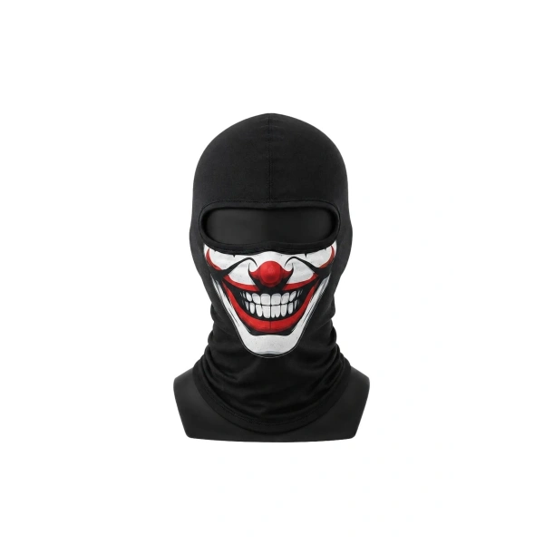 Unisex Palyaço Baskılı Balaklava Maske 1 Adet Tek Beden Viskoz Kask İçi Outdoor Motosiklet Maskesi