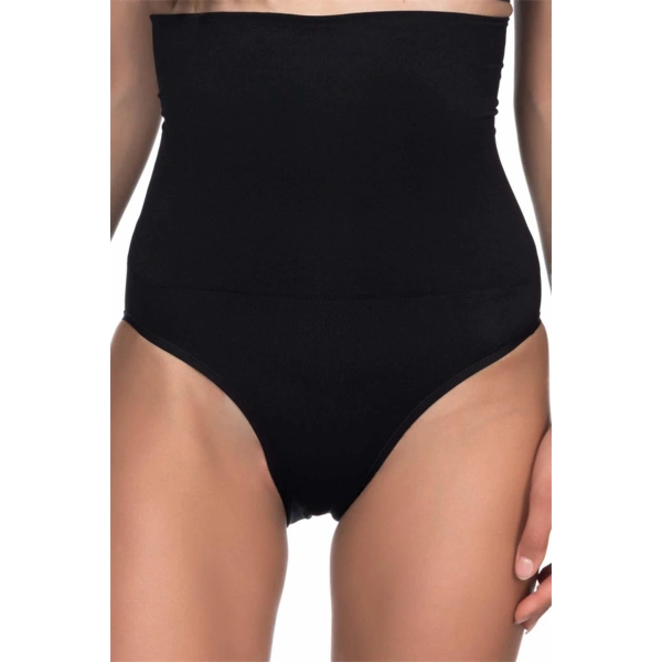 Siyah Yüksek Bel Double Slip Korse - SSSSSS4046-6117