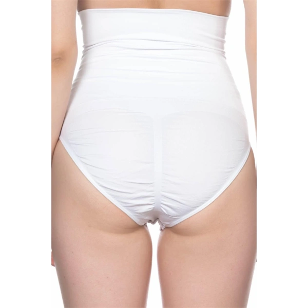 Beyaz Double Yüksek Bel Çıtçıtlı Slip Korse - SSSSSS3757-4438