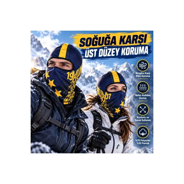 Taraftar Maskesi Kışlık Unisex Termal Balaklava Boyunluk Nefes Alabilen Rüzgara Dayanıklı