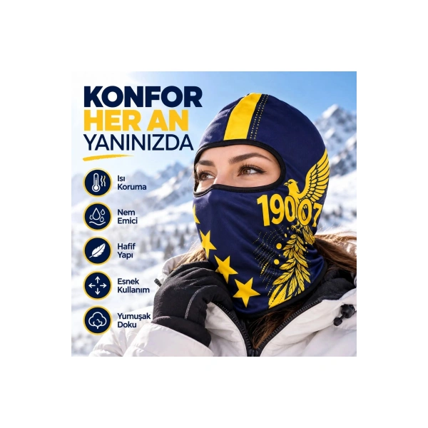 Taraftar Maskesi Kışlık Unisex Termal Balaklava Boyunluk Nefes Alabilen Rüzgara Dayanıklı