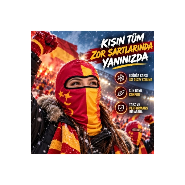 Taraftar Maskesi Kışlık Unisex Termal Balaklava Boyunluk Nefes Alabilen Rüzgara Dayanıklı