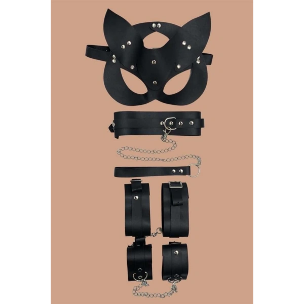 Siyah 4lü Maske TasmaKelepce Harness Set - SSSSSS6894-7066