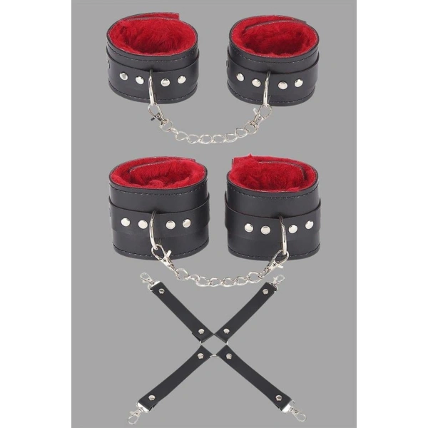 Siyah Kırmızı Harness Fantezi Aksesuar Set - SSSSSS7120-5344