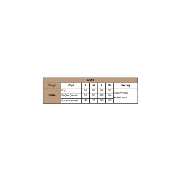 Etnik Desenli Truvakar Kollu V Yaka Elbise - SSSSSS2270-7184