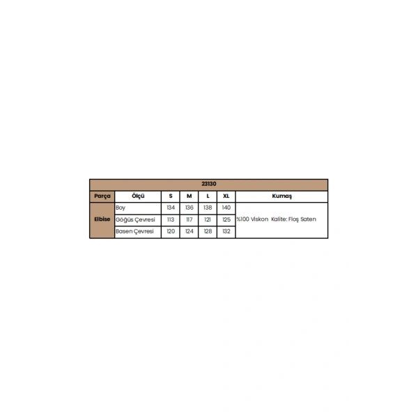 %100 Viskon Desenli Truvakar Kollu Saten Elbise - SSSSSS6908-3520