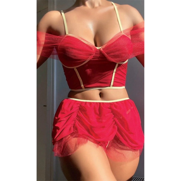 Mini Etekli Fantezi Bustiyerli Takım - SSSSSS4617-6824
