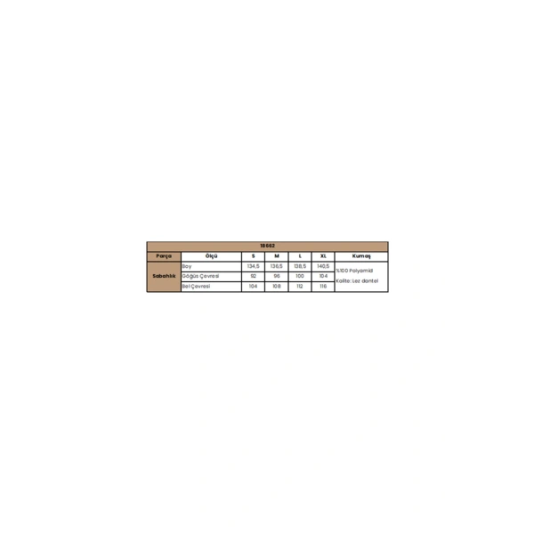 Uzun Kollu Dantelli ve Kuşaklı Sabahlık - SSSSSS3757-2635