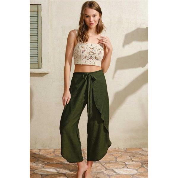 Kalın Askılı Oyuk U Yaka Cotton Düz Yazlık Uzun Dantel Detaylı Pijama Takımı - SSSSSS2853-2