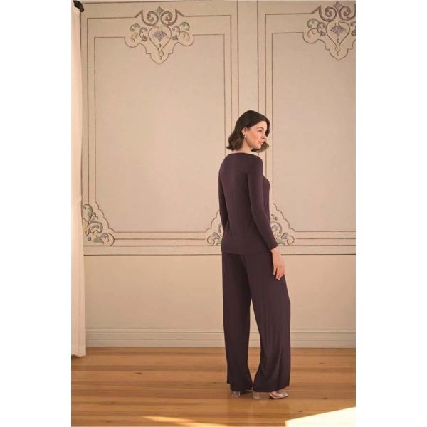 Uzun Kollu ve Dantelli Pijama Takımı - SSSSSS3443-2640