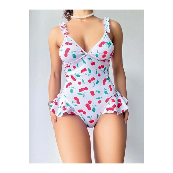 Vişne Desenli Fantezi Body - SSSSSS2267-2939
