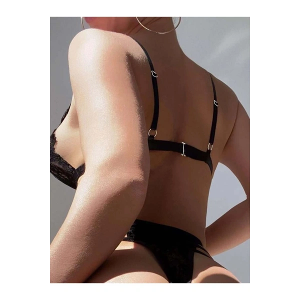 Sİyah Dantel İşlemeli Fantezi Body Jartiyer Takımı - SSSSSS8276-1686