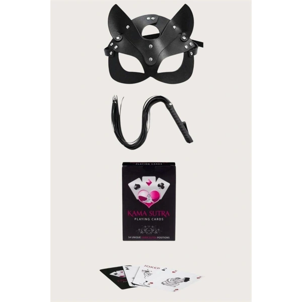 Sexy Görselli Oyun Kartı Kama Sutra Kırbaç Maske Set - SSSSSS2050-5775