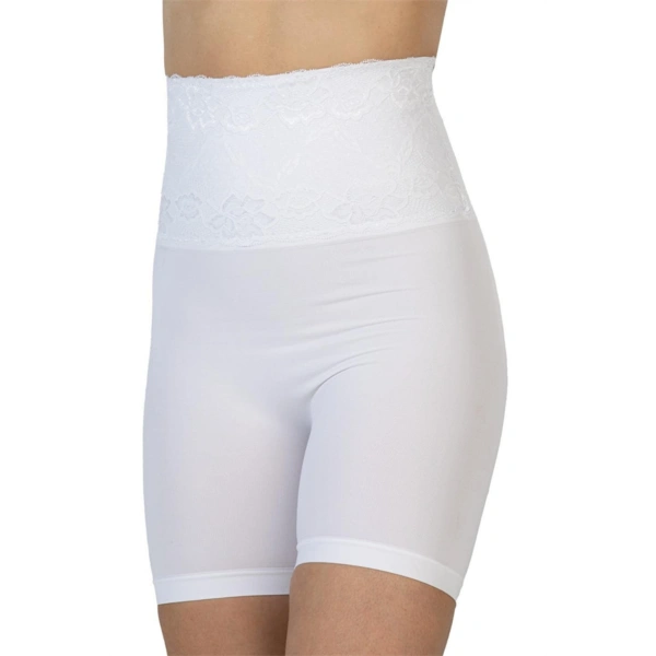 Beyaz MI Emay 2091 Önü Dantelli Yüksek Bel Boxer Korse - SSSSSS3016-2232