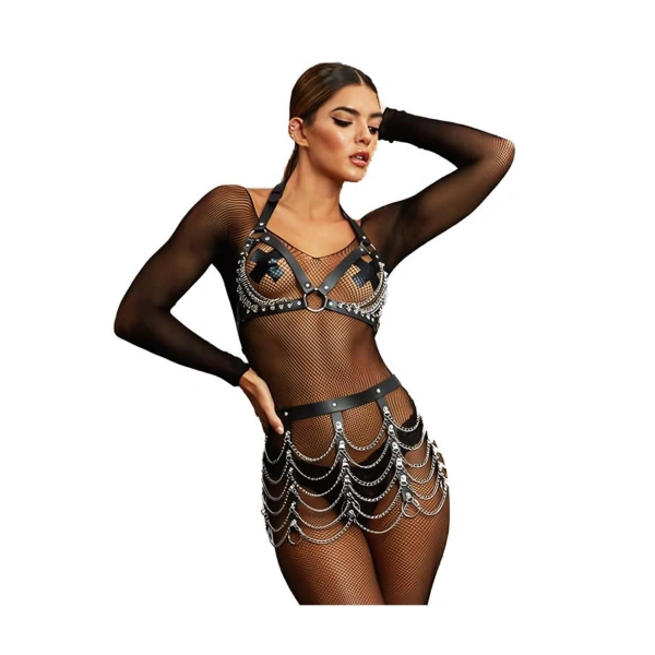 Zincir Detaylı Fantezi Harness Aksesuar - SSSSSS5783-3551