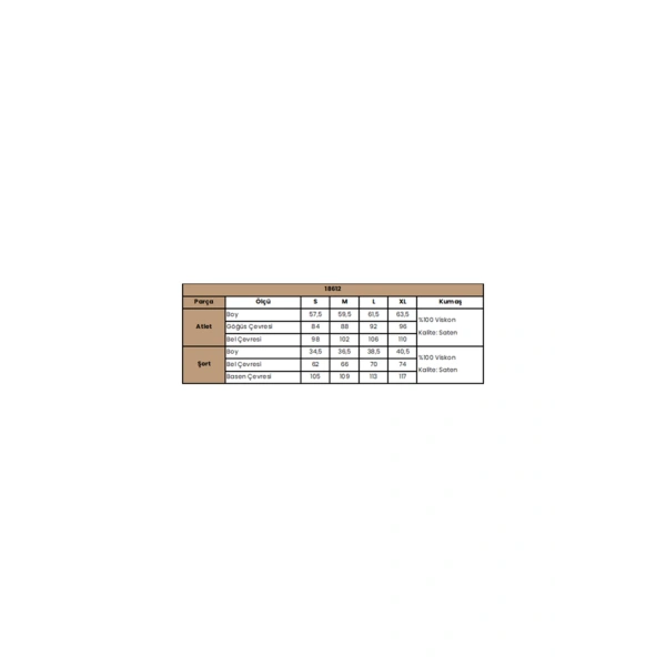 %100 Viskon Dantelli ve Dekolteli Saten Şort Takımı - SSSSSS5013-4126