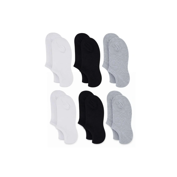 Erkek Bambu 6’lı Dikişsiz Babet Çorap Siyah Beyaz Gri Görünmez Sneaker Çorap Nefes Alan Yumuşak
