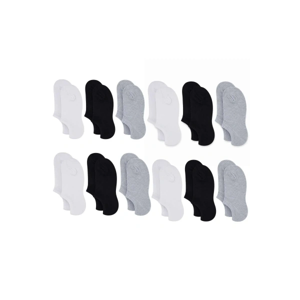 Kadın Bambu 12’li Dikişsiz Babet Çorap Siyah Beyaz Gri Görünmez Sneaker Çorap Nefes Alan Yumuşak