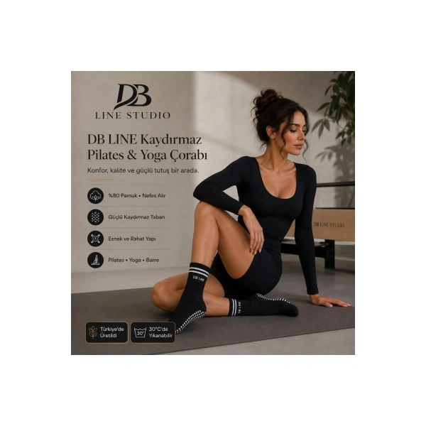 Kaydırmaz Yoga Pilates Çorabı 4lü | Pamuklu Silikon Taban, Barre Stüdyo Spor