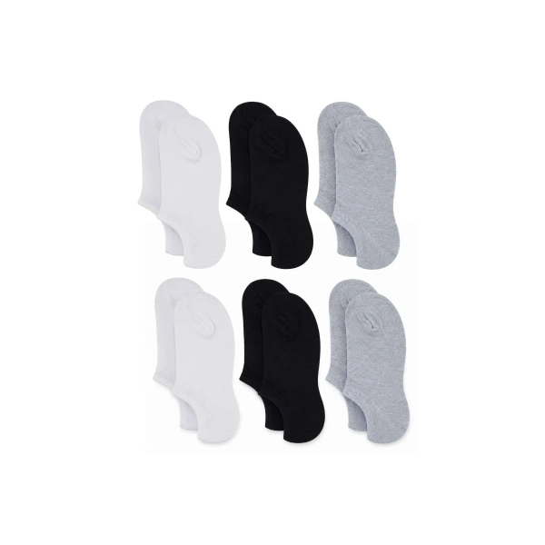 Kadın Bambu 6’lı Dikişsiz Babet Çorap Siyah Beyaz Gri Görünmez Sneaker Çorap Nefes Alan Yumuşak