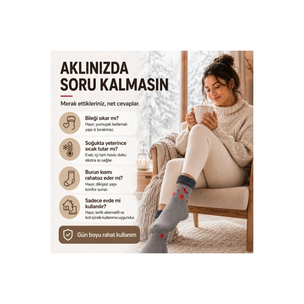 3’lü Kadın Kışlık Havlu Çorap Sıcak Tutan Yumuşak Karışık Desenli Günlük Çorap Seti